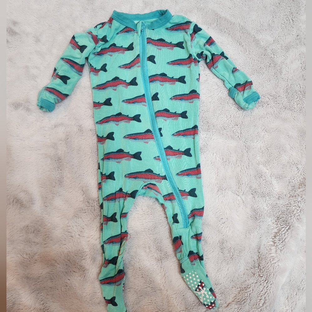 0-3mo Kickee Pants Rainbow Trout Onesie